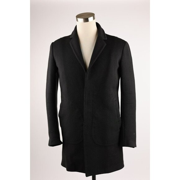 $1,480 Monobi Wool Down Filled Overcoat SZ XS Black